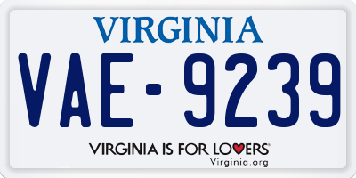 VA license plate VAE9239