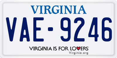 VA license plate VAE9246