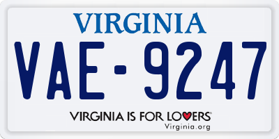VA license plate VAE9247