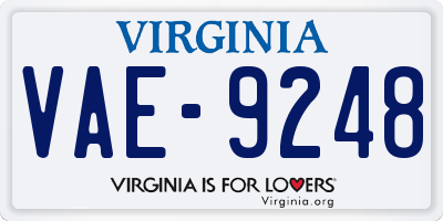 VA license plate VAE9248