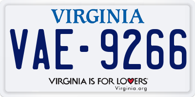 VA license plate VAE9266