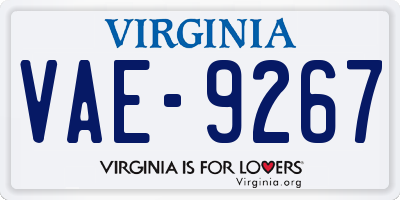 VA license plate VAE9267