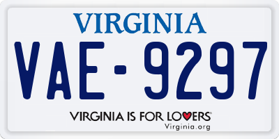 VA license plate VAE9297