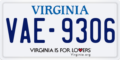 VA license plate VAE9306