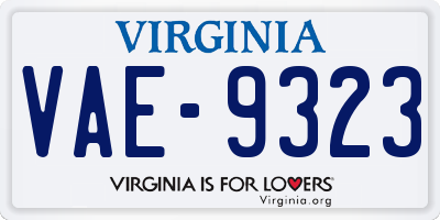 VA license plate VAE9323