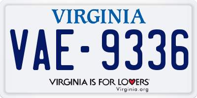 VA license plate VAE9336