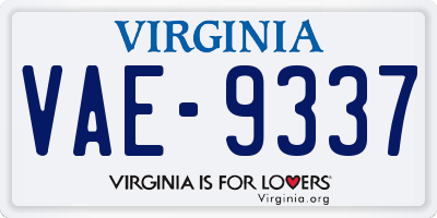 VA license plate VAE9337