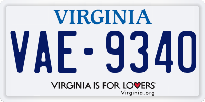 VA license plate VAE9340