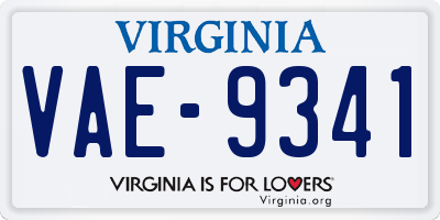 VA license plate VAE9341