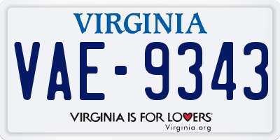 VA license plate VAE9343