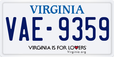 VA license plate VAE9359