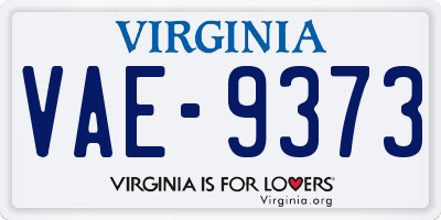 VA license plate VAE9373