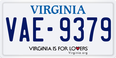 VA license plate VAE9379