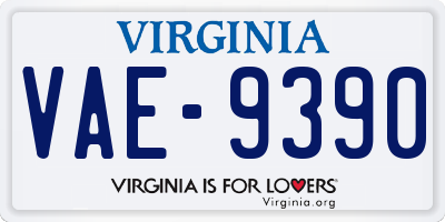 VA license plate VAE9390
