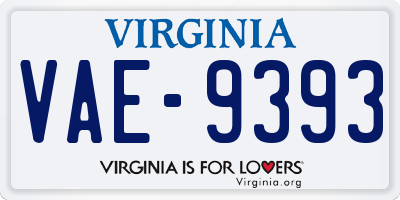 VA license plate VAE9393