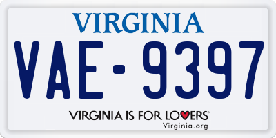 VA license plate VAE9397