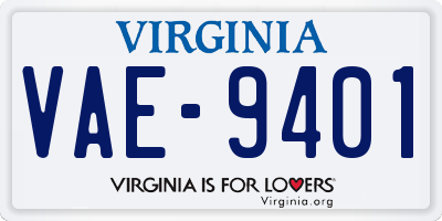 VA license plate VAE9401