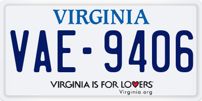 VA license plate VAE9406