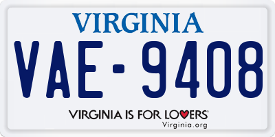 VA license plate VAE9408