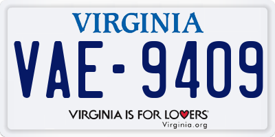 VA license plate VAE9409