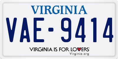 VA license plate VAE9414