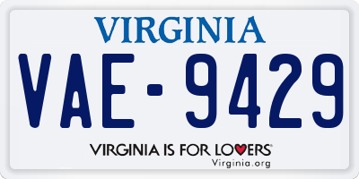 VA license plate VAE9429