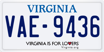 VA license plate VAE9436