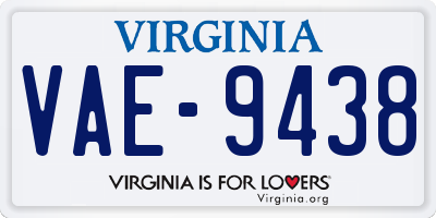 VA license plate VAE9438