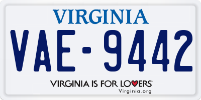 VA license plate VAE9442