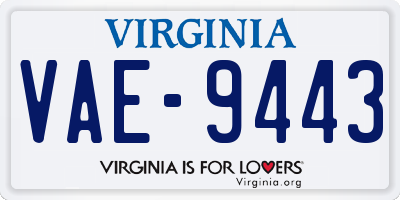 VA license plate VAE9443