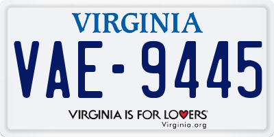 VA license plate VAE9445