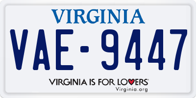 VA license plate VAE9447