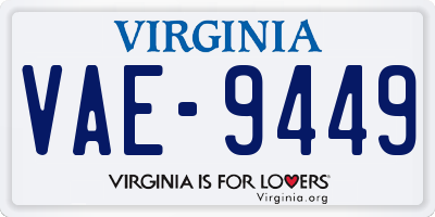 VA license plate VAE9449