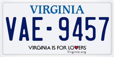 VA license plate VAE9457