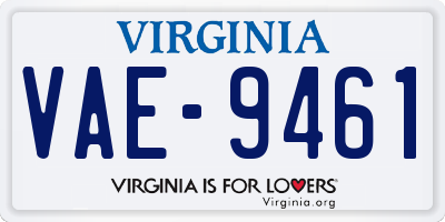 VA license plate VAE9461