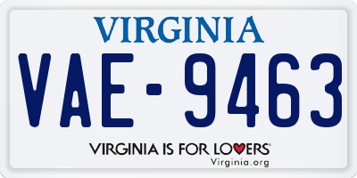 VA license plate VAE9463