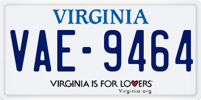 VA license plate VAE9464