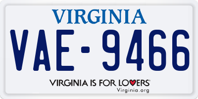 VA license plate VAE9466