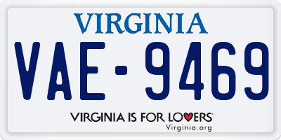 VA license plate VAE9469