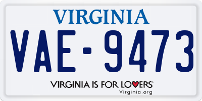 VA license plate VAE9473