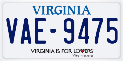 VA license plate VAE9475
