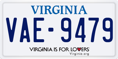 VA license plate VAE9479