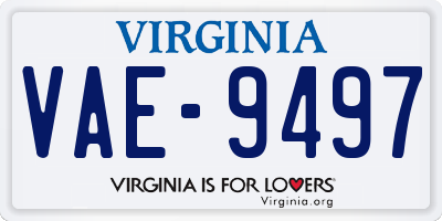 VA license plate VAE9497