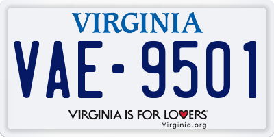VA license plate VAE9501
