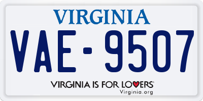 VA license plate VAE9507