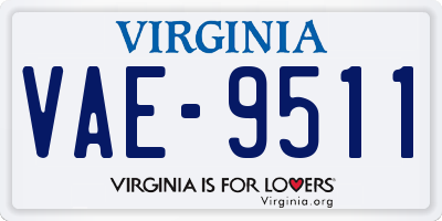 VA license plate VAE9511