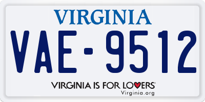 VA license plate VAE9512