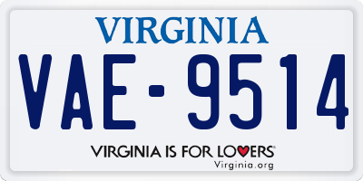 VA license plate VAE9514