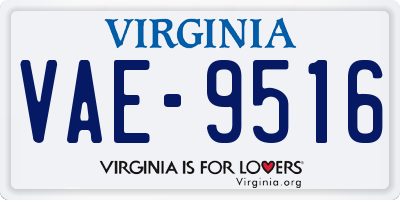 VA license plate VAE9516