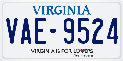 VA license plate VAE9524